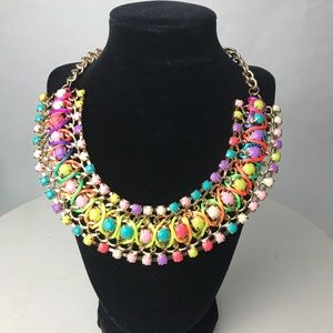 Colorful Fashion Bib Necklace 22”